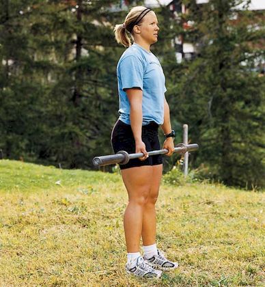 Anja Pärson tränar benmusklerna