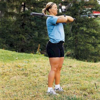 Anja Pärson tränar benmusklerna